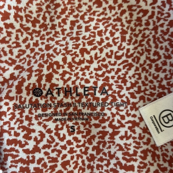 Athleta Salutation Stash Pocket Textured 7/8 High-Rise Orange Leggings Small - Picture 4 of 7